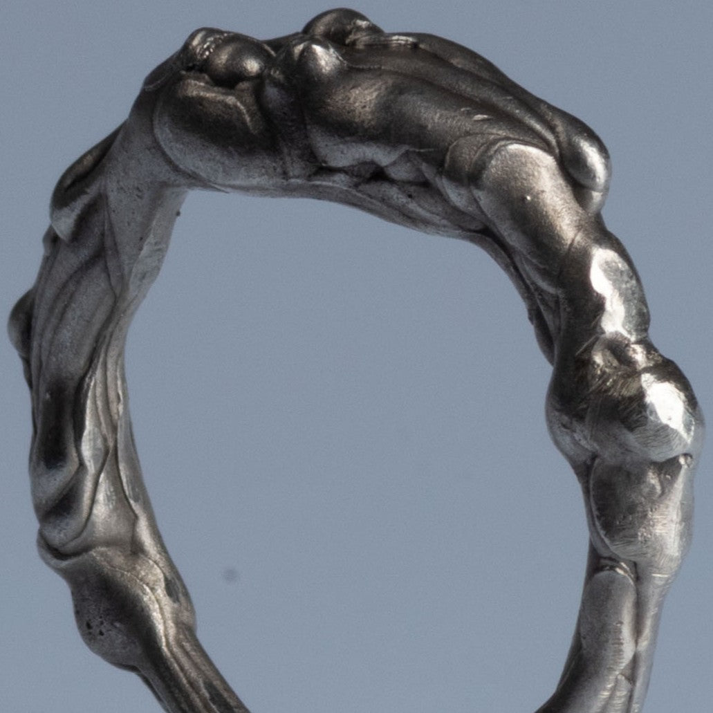 Sterling Silver Ring with Round Cut Diamond "Covers"