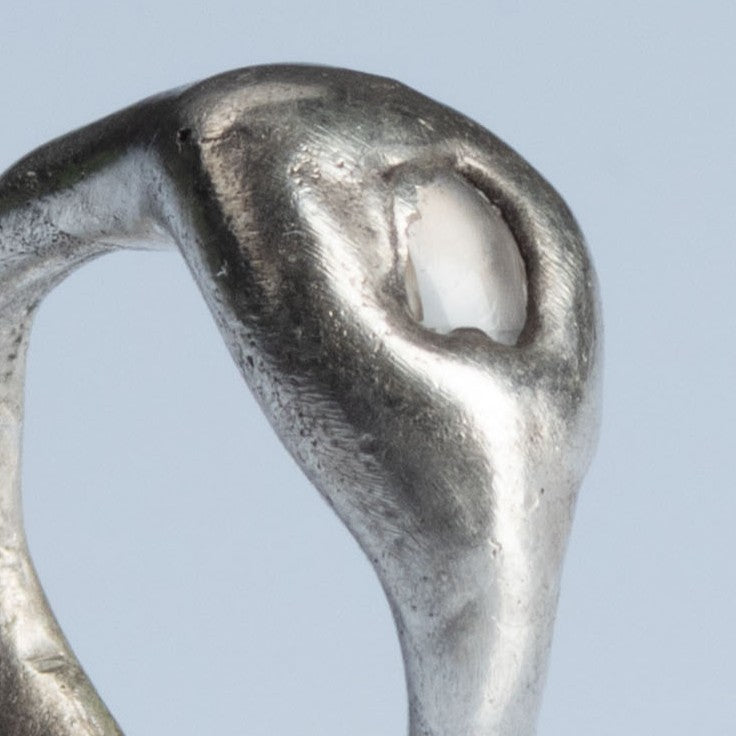 Sterling Silver Ring with Moonstone "Crescent"