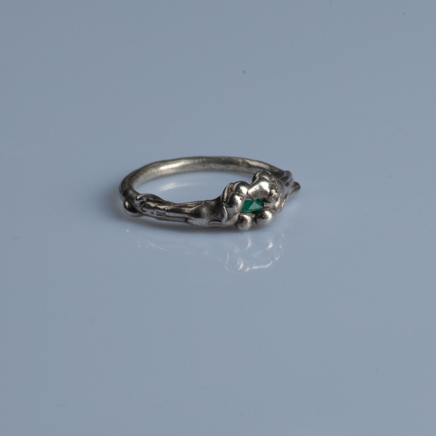 Sterling Silver Ring with Emerald "Smaragdus"