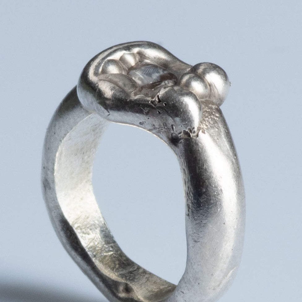 Sterling Silver Ring with Moonstone "New Moon"