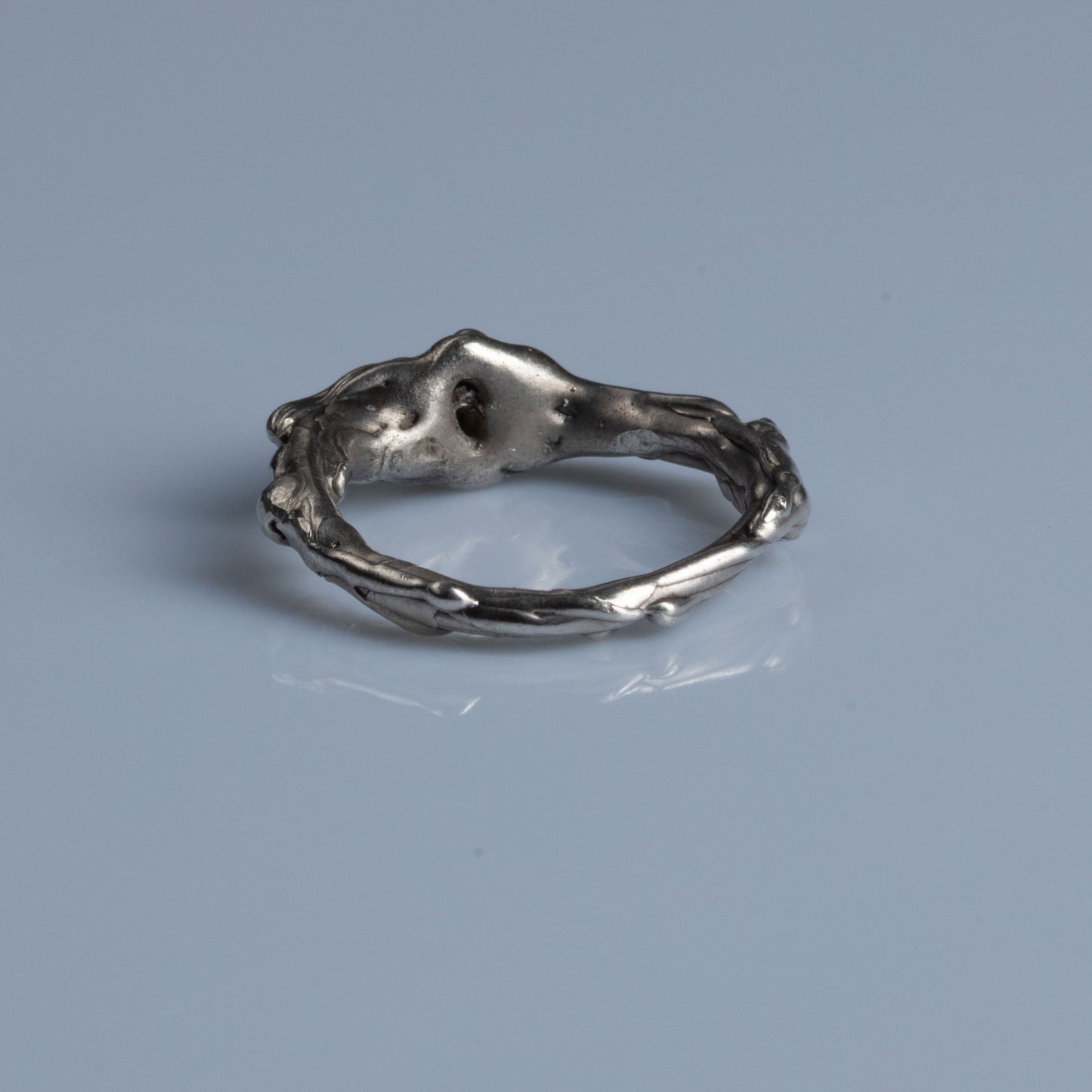 Sterling Silver Ring with Round Cut Diamond "Covers"