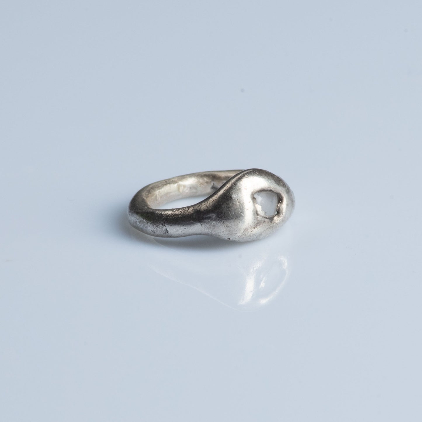 Sterling Silver Ring with Moonstone "Crescent"