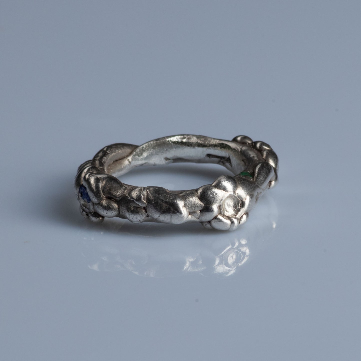 Sterling Silver Ring with Glass Beads "Experimental"