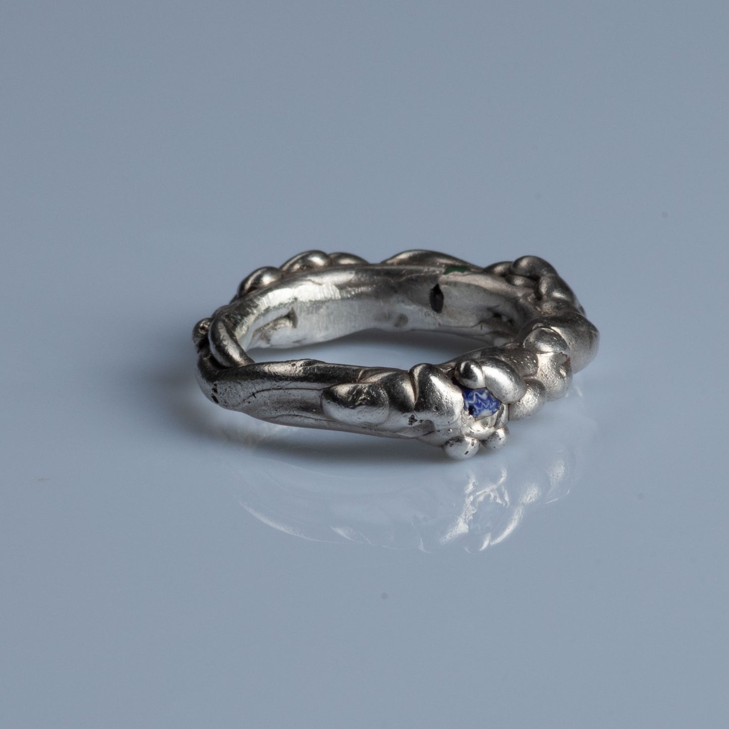 Sterling Silver Ring with Glass Beads "Experimental"