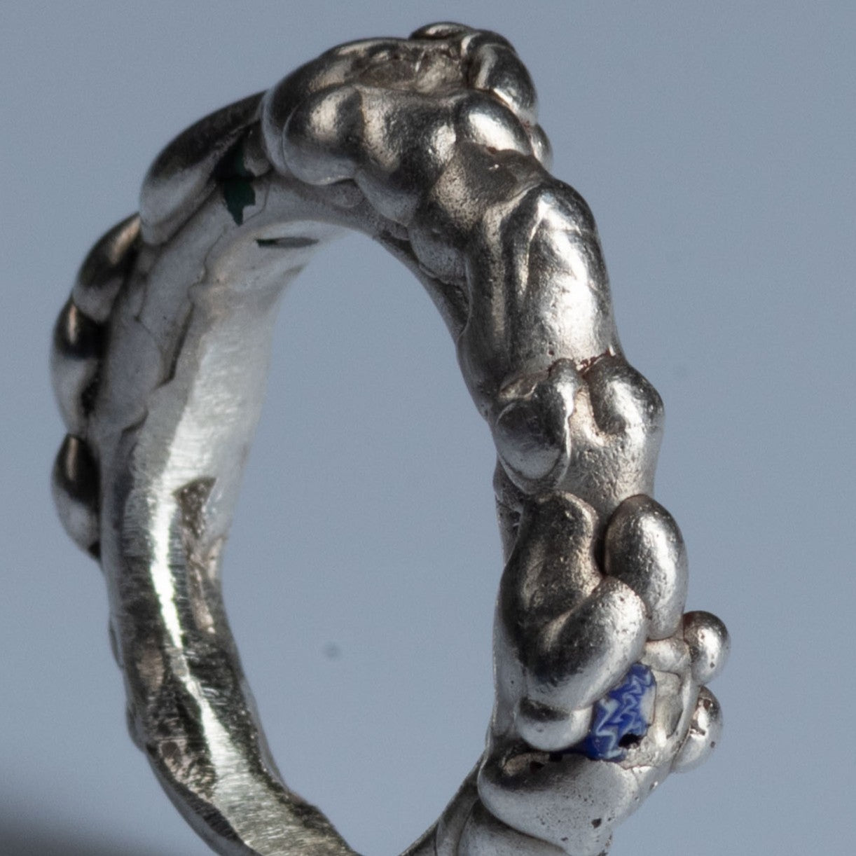 Sterling Silver Ring with Glass Beads "Experimental"