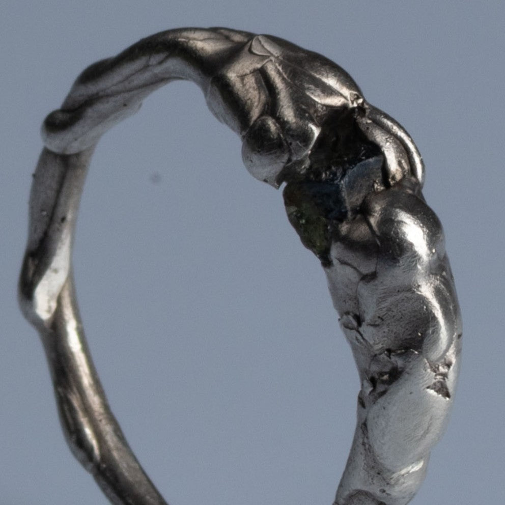 Sterling Silver Ring with Raw Sapphire "Touch"