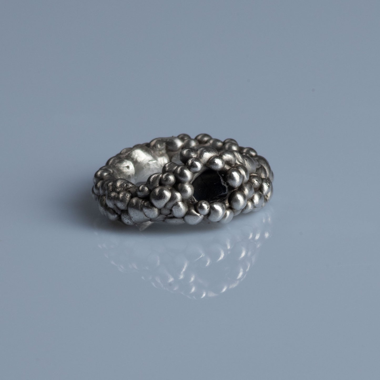 Sterling Silver Ring with Raw Sapphire "Effervescent"