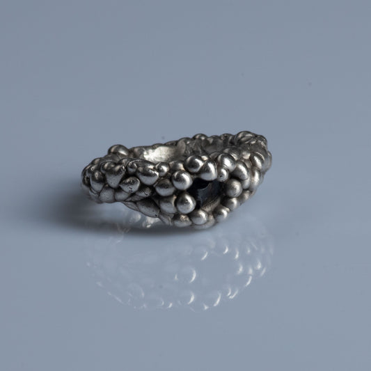 Sterling Silver Ring with Raw Sapphire "Effervescent"