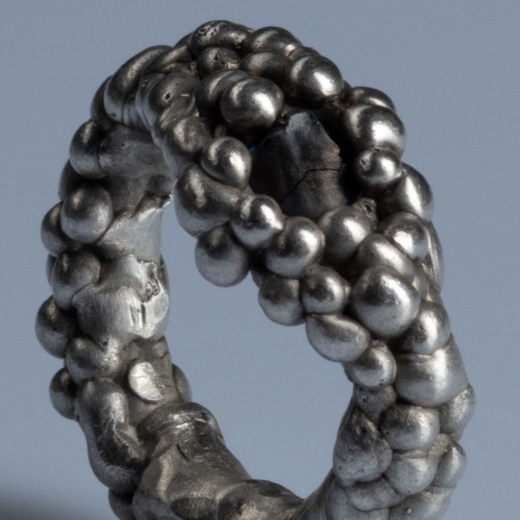 Sterling Silver Ring with Raw Sapphire "Effervescent"